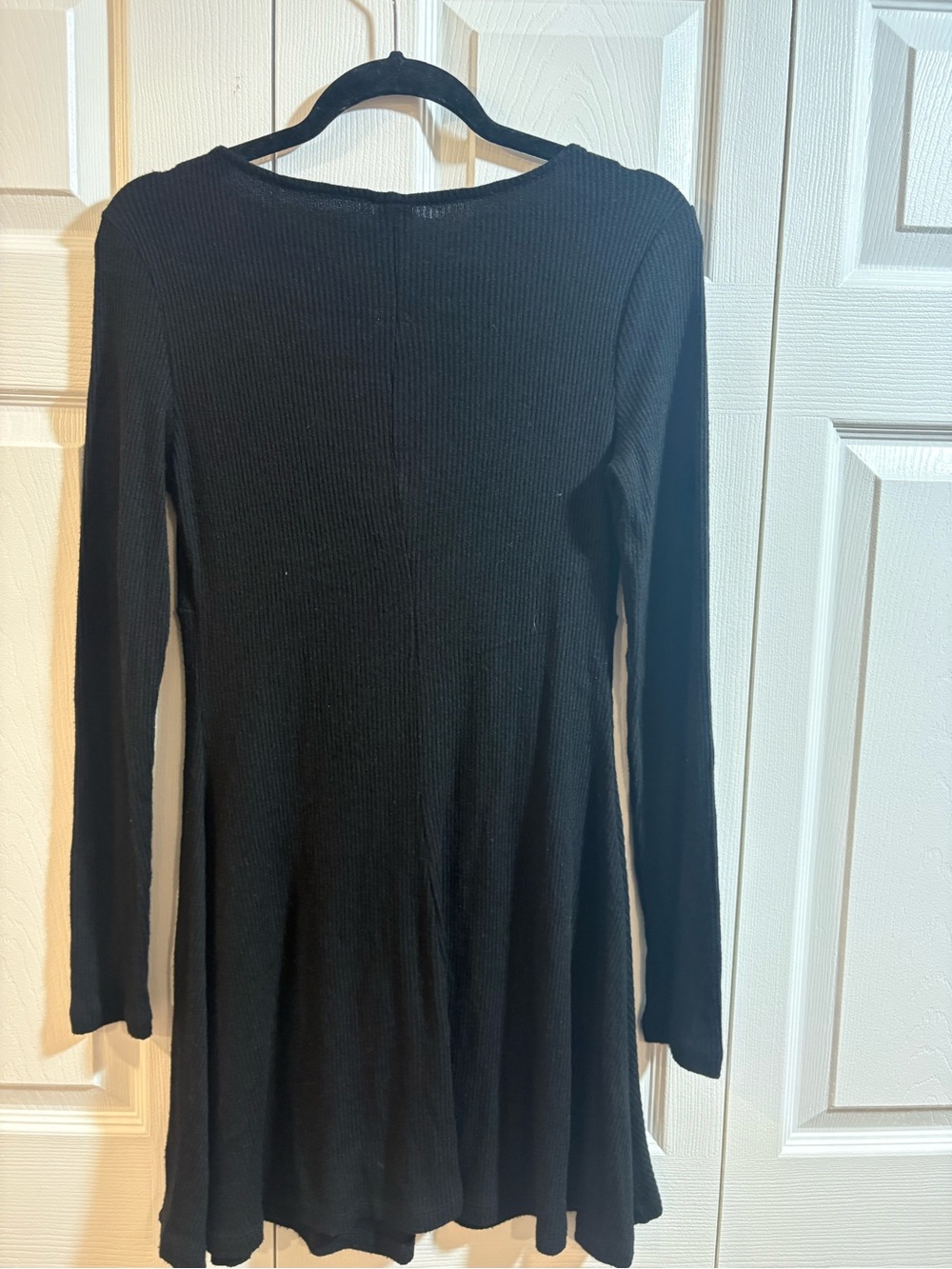 wild fable Black Long Sleeve Tie-Front Skater Dress Y2K Coquette - Picture 5 of 5